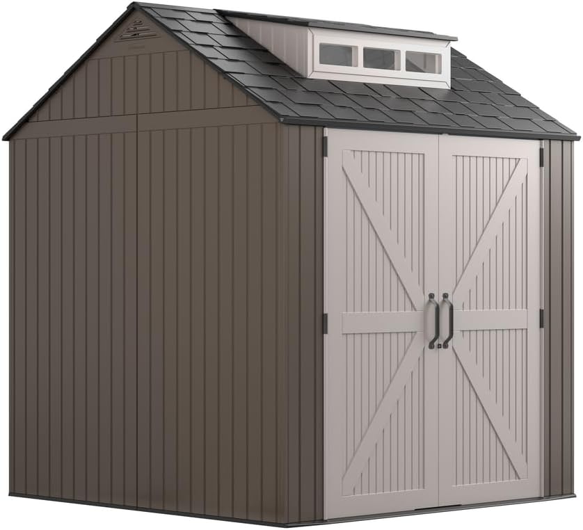 Rubbermaid Large Resin Outdoor Storage Shed With Floor (7 x 7 Ft.)