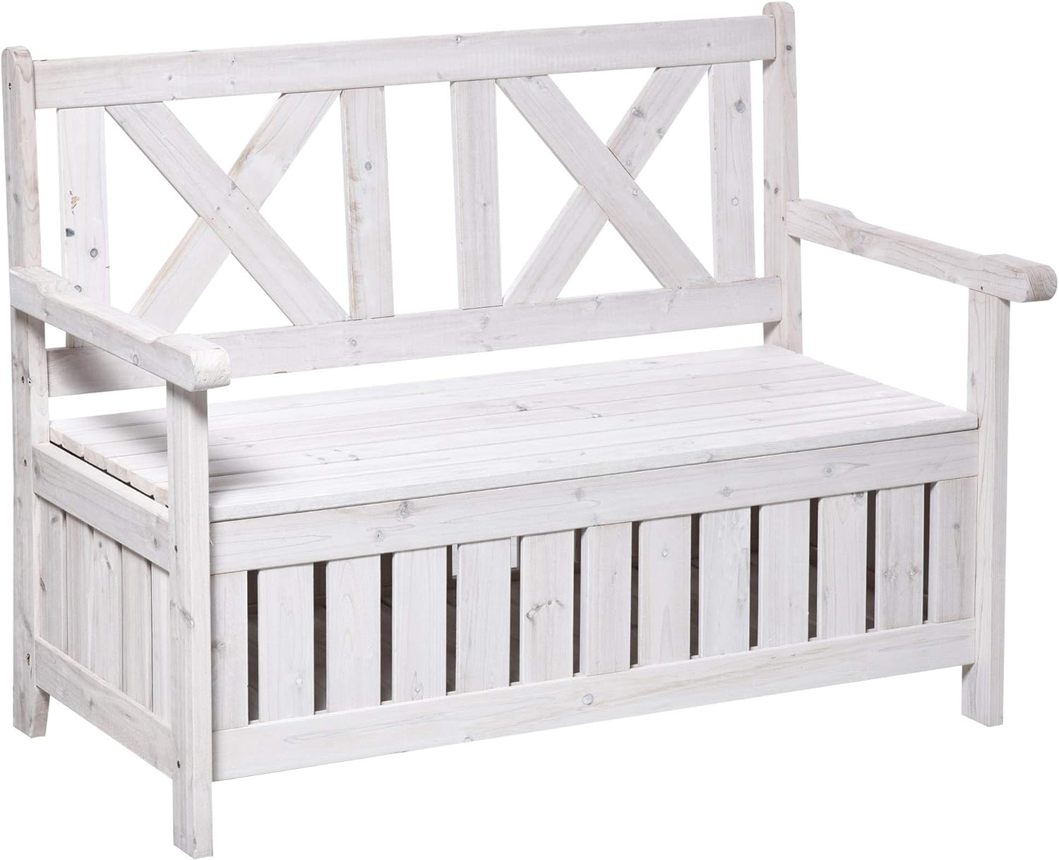 Outsunny Patio Wooden Bench with Storage Box