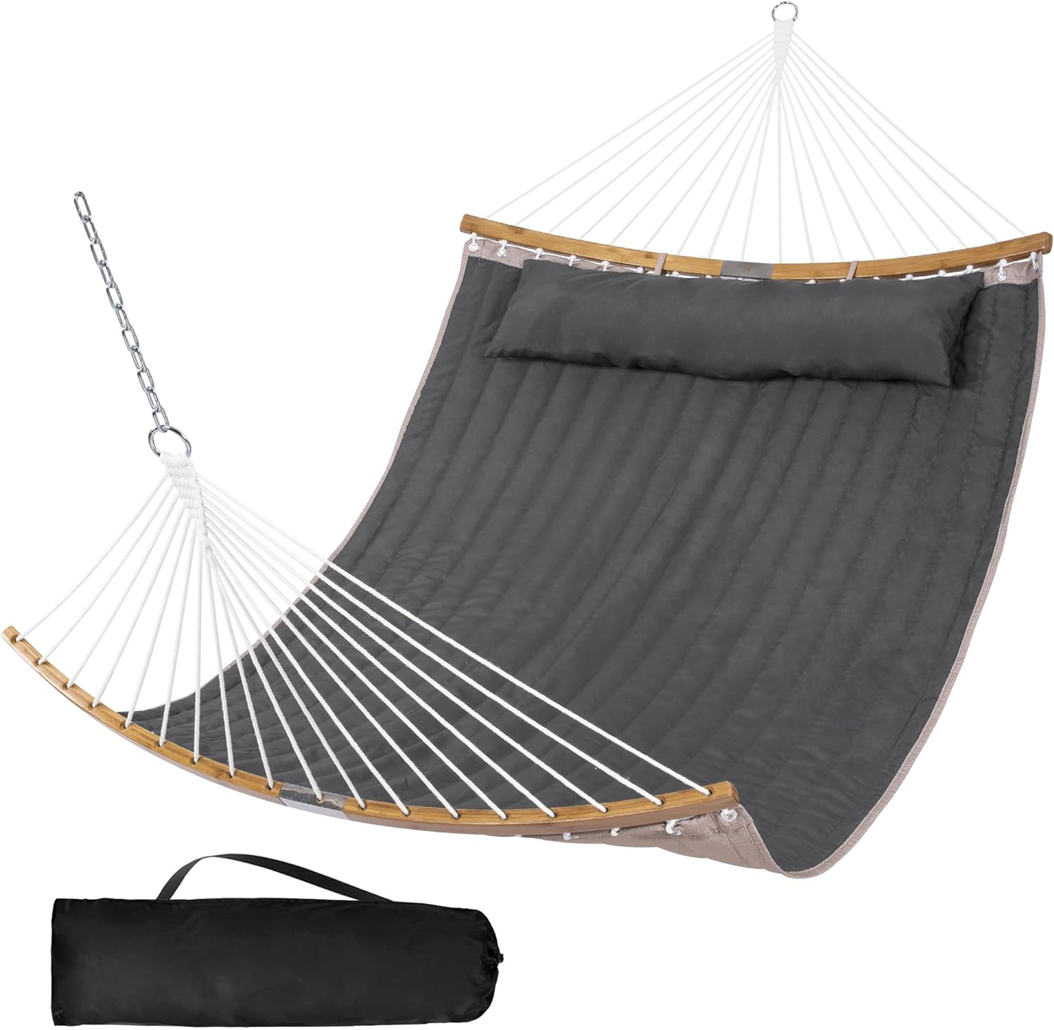 SUNCREAT Portable Double Hammock with Curved Spreader Bar