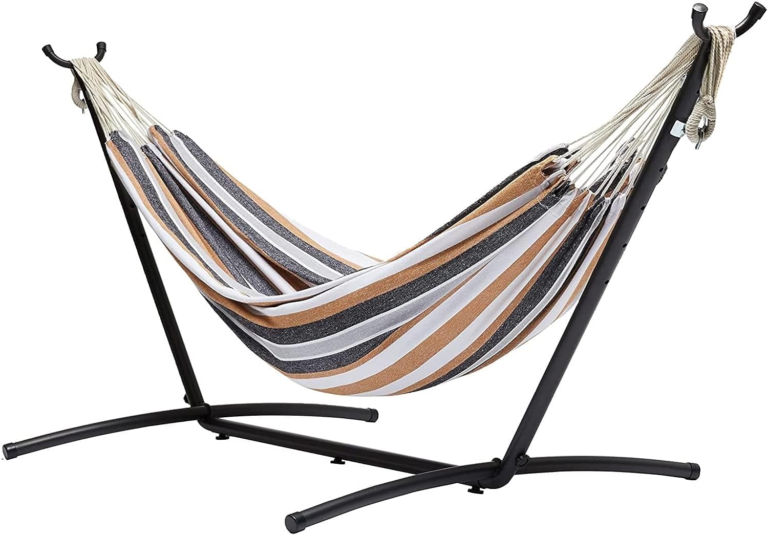 Amazon Basics Double Hammock with 9-Foot Space Saving Steel Stand and Carrying Case