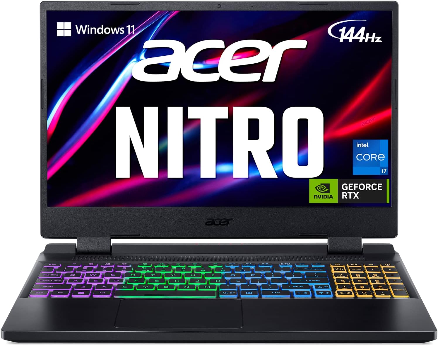 Acer Nitro 5 Gaming Laptop | Intel 12th Gen i7-12650H | NVIDIA GeForce RTX 4060 Laptop GPU | 15.6” FHD 144Hz IPS Display | 16GB DDR5 | 1TB Gen 4 SSD | Killer Wi-Fi 6 | RGB Backlit KB | AN515-58-781P