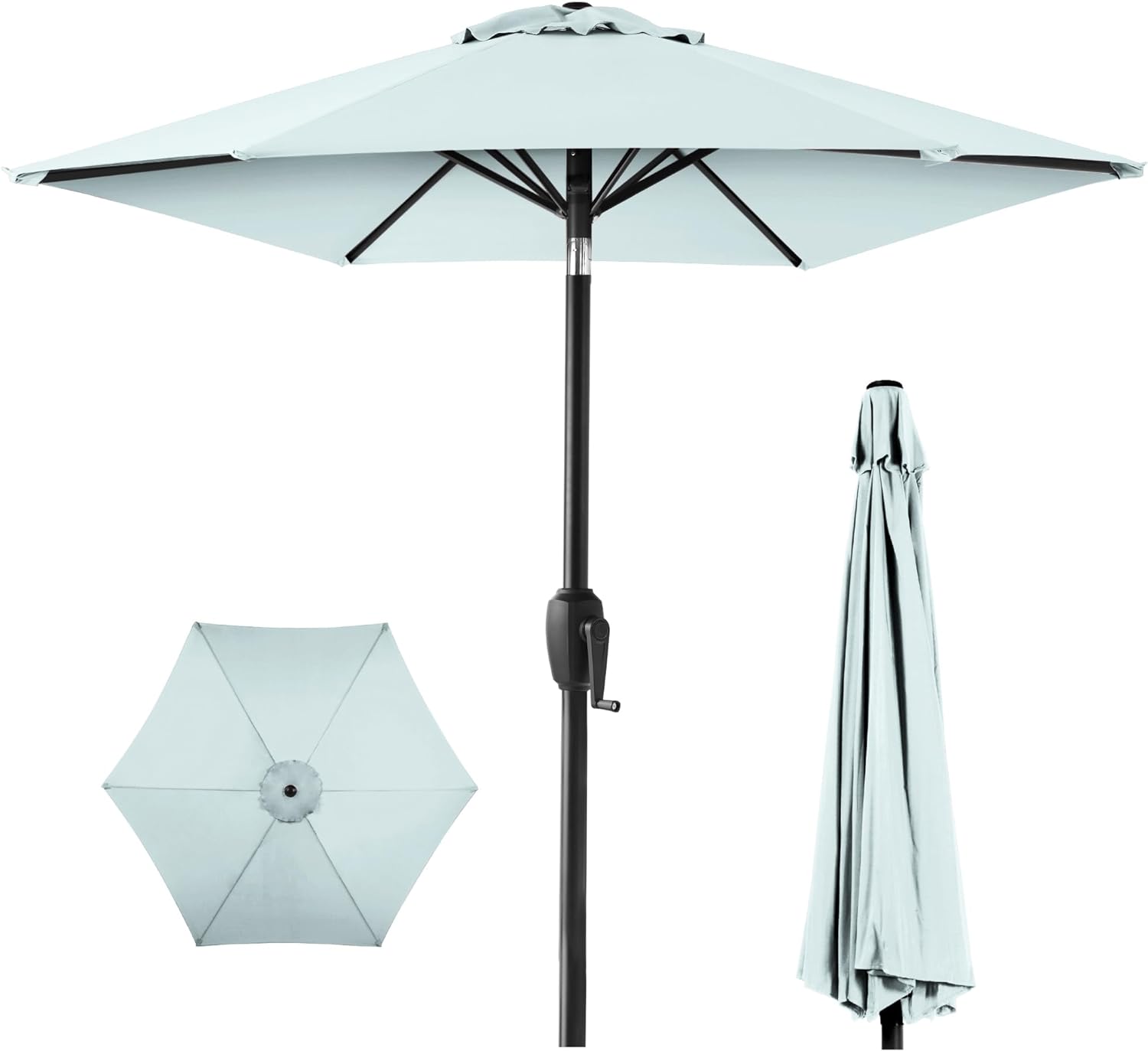 Best Choice Products 7.5ft Heavy-Duty Round Outdoor Market Table Patio Umbrella w/Steel Pole