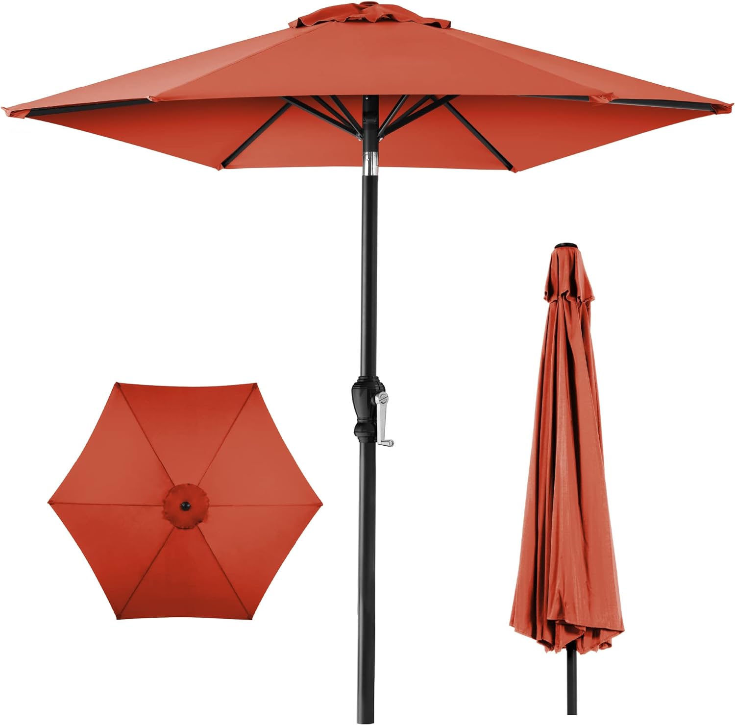 Best Choice Products 10ft Outdoor Steel Polyester Market Patio Umbrella w/Crank