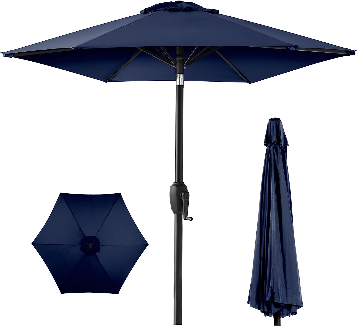 Best Choice Products 7.5ft Heavy-Duty Round Outdoor Market Table Patio Umbrella w/Steel Pole