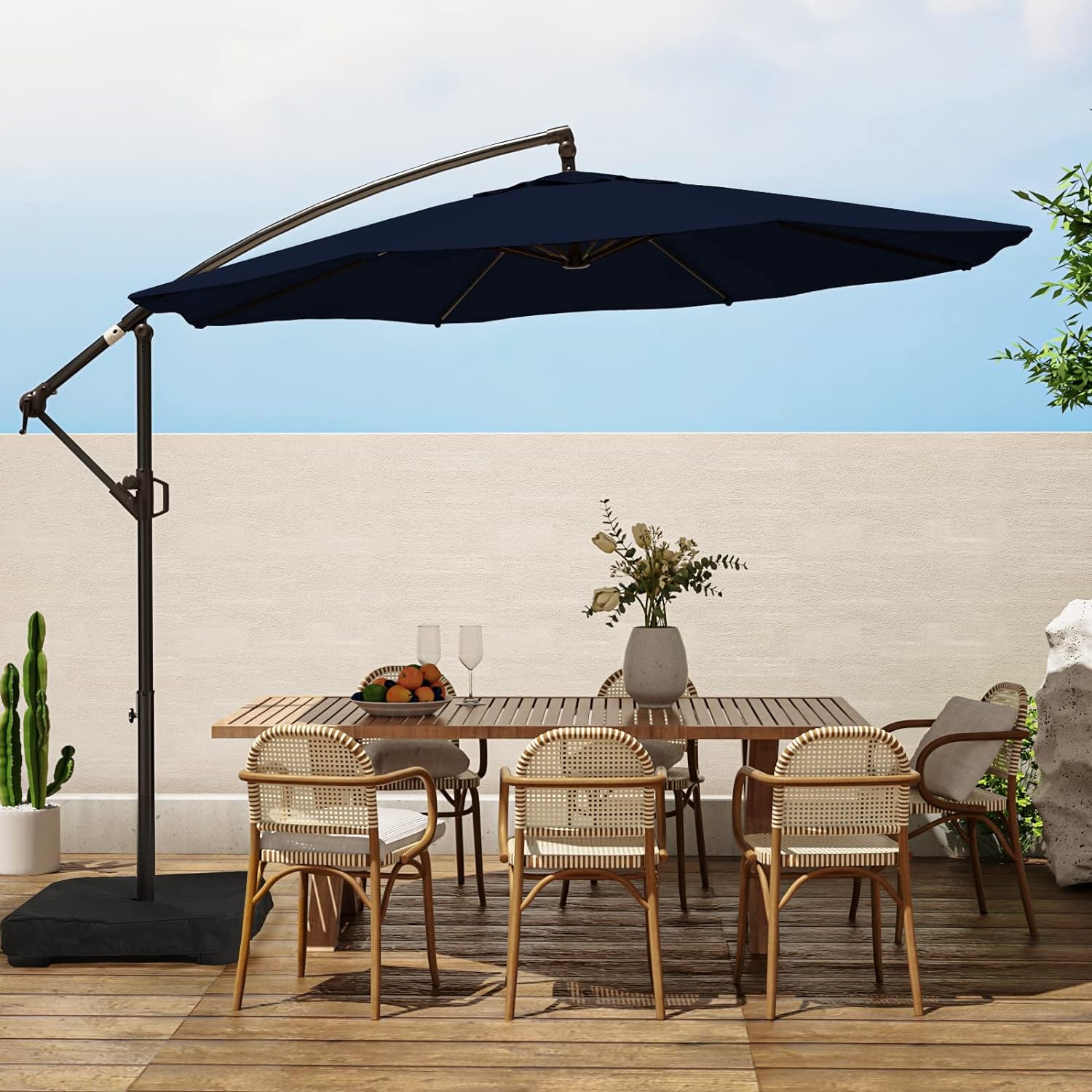 wikiwiki 10ft Patio Umbrella with Base Included