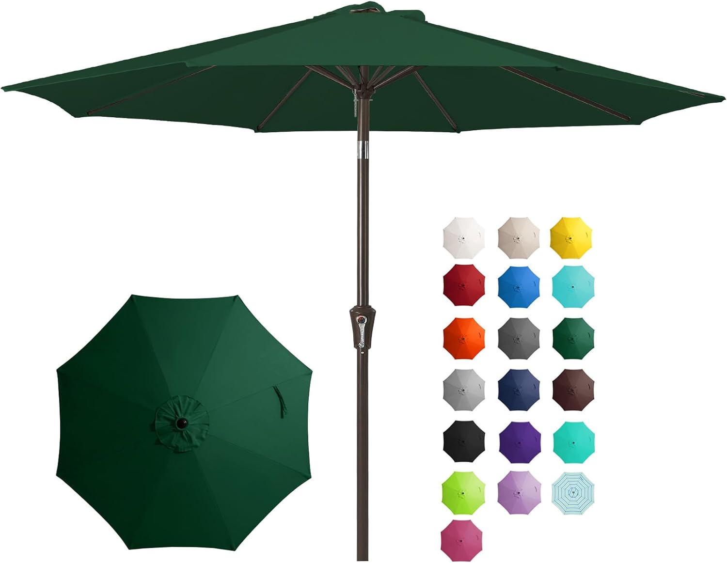 JEAREY 9FT Outdoor Patio Umbrella Outdoor Table Umbrella with Push Button Tilt and Crank