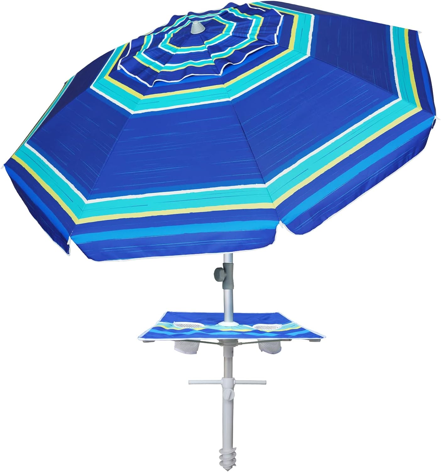 AMMSUN 7ft Heavy Duty High Wind Beach Umbrella with sand anchor