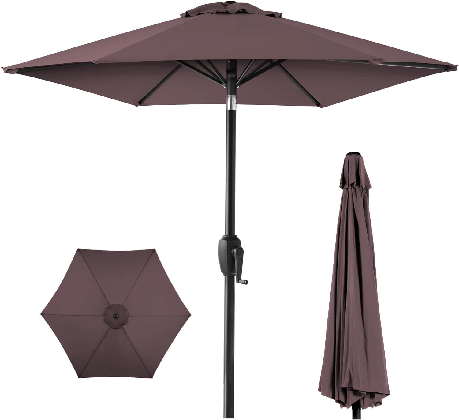 Best Choice Products 7.5ft Heavy-Duty Round Outdoor Market Table Patio Umbrella w/Steel Pole