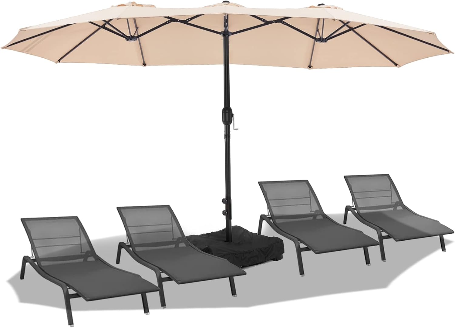 wikiwiki 15ft Large Patio Umbrellas with Base Included