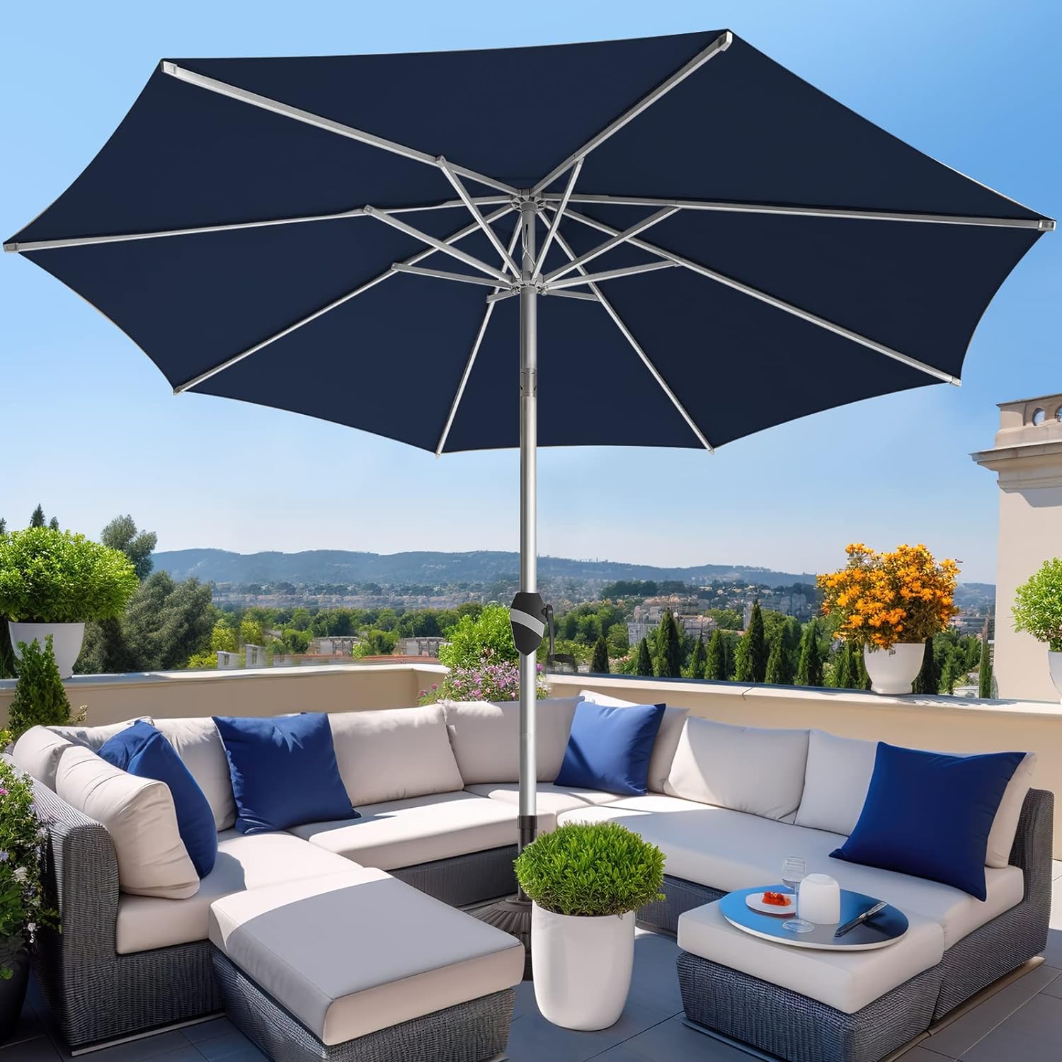 wikiwiki 11 FT Aluminum Outdoor Patio Umbrella