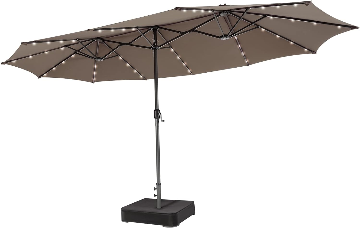 Tangkula 15FT Double-Sided Patio Umbrella with Solar Lights