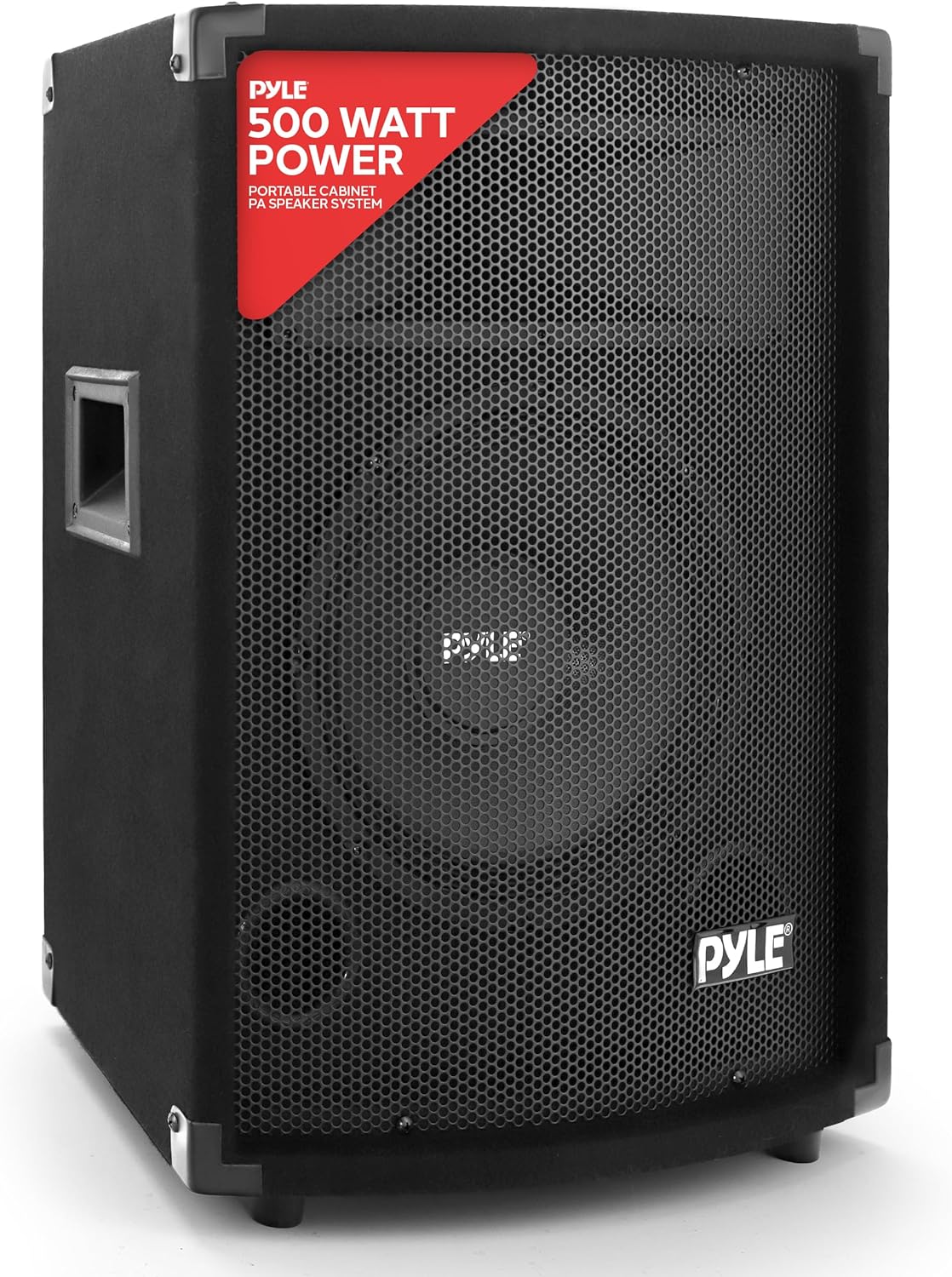 PylePro Portable Cabinet PA Speaker System - 500Watt Outdoor Sound System Vehicle Stereo Speakers w/ 10