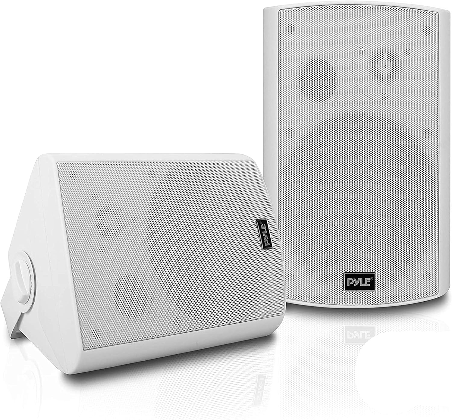 Outdoor Wall-Mount Patio Stereo Speaker - Waterproof Bluetooth Wireless & No Amplifier Needed - Portable Electric Theater Sound Surround System - Pyle PDWR61BTWT