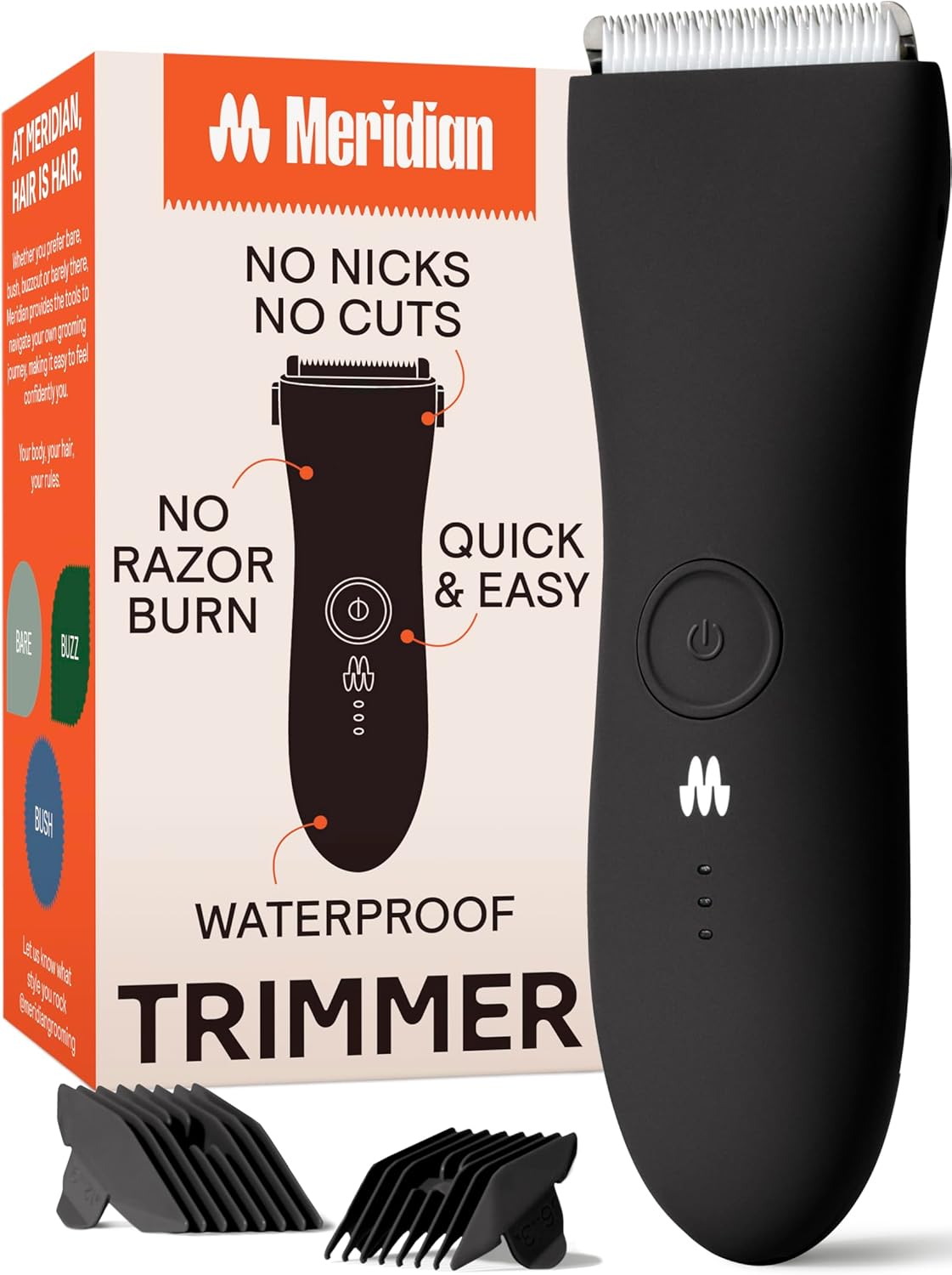 MERIDIAN Body Hair Trimmer for Men and Women - No Nick