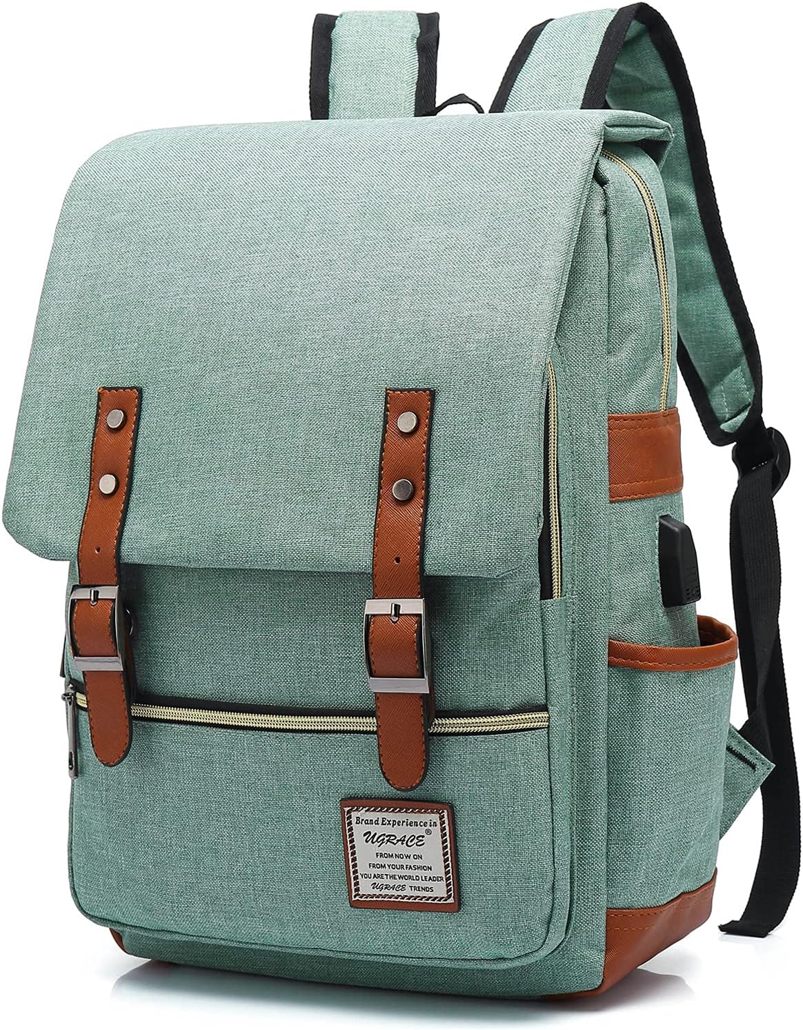 UGRACE Vintage Laptop Backpack with USB Charging Port