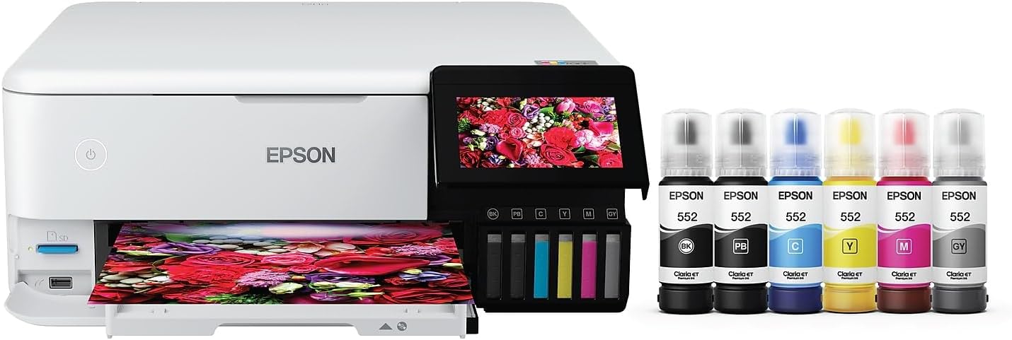 Epson EcoTank Photo ET-8500 Wireless Color All-in-One Supertank Printer with Scanner