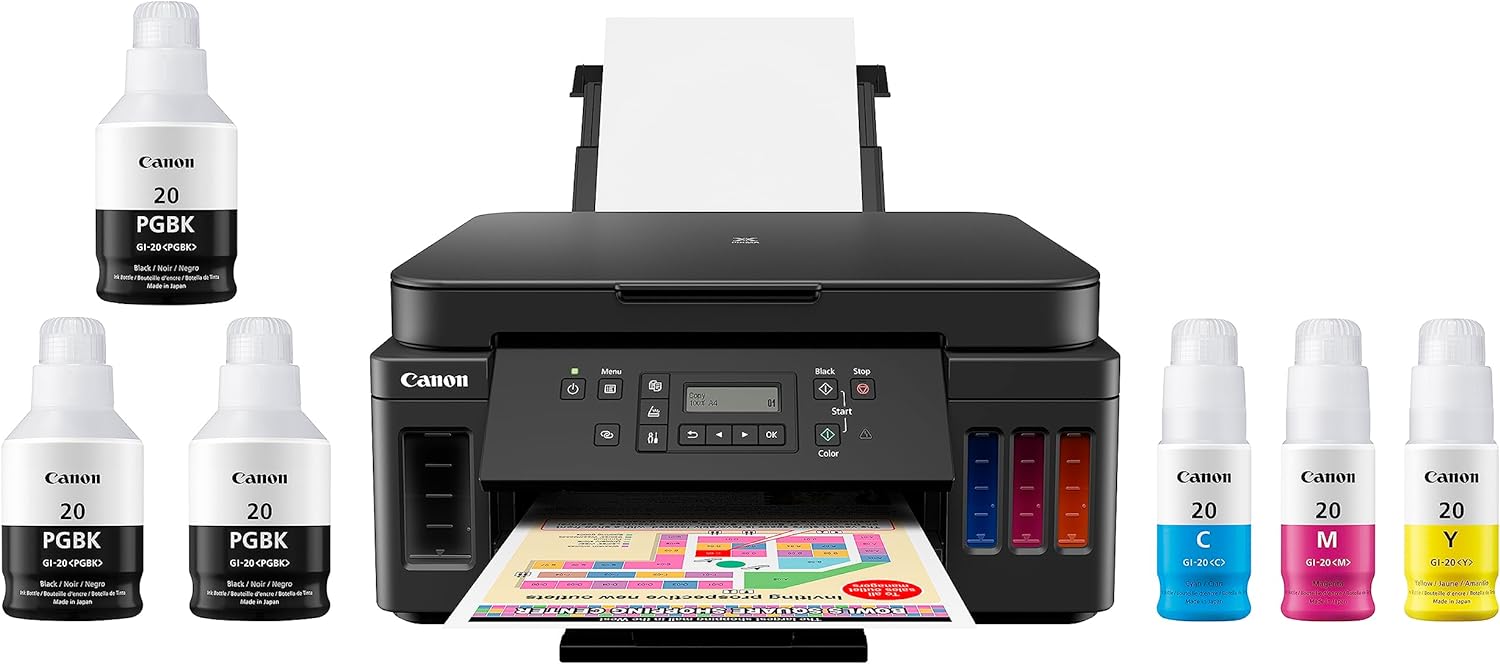 Canon PIXMA G6020 All-in-One Supertank Wireless (Megatank) Printer