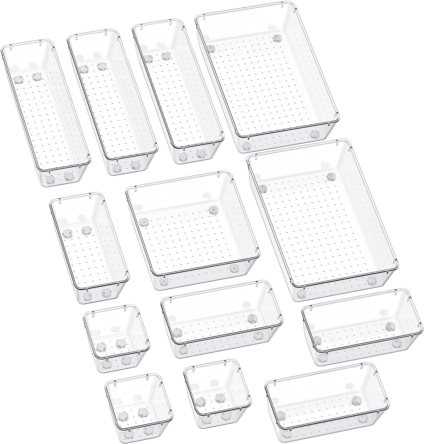 SMARTAKE 13-Piece Drawer Organizers with Non-Slip Silicone Pads