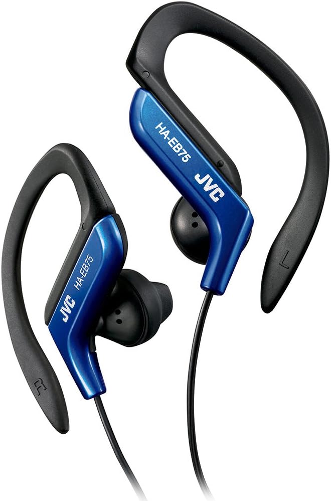 Clip Style Headphone Blue Lightweight and Comfortable Ear Clip. Splash Proof Water resistant Powerful Sound with Bass Boost JVC HAEB75BA