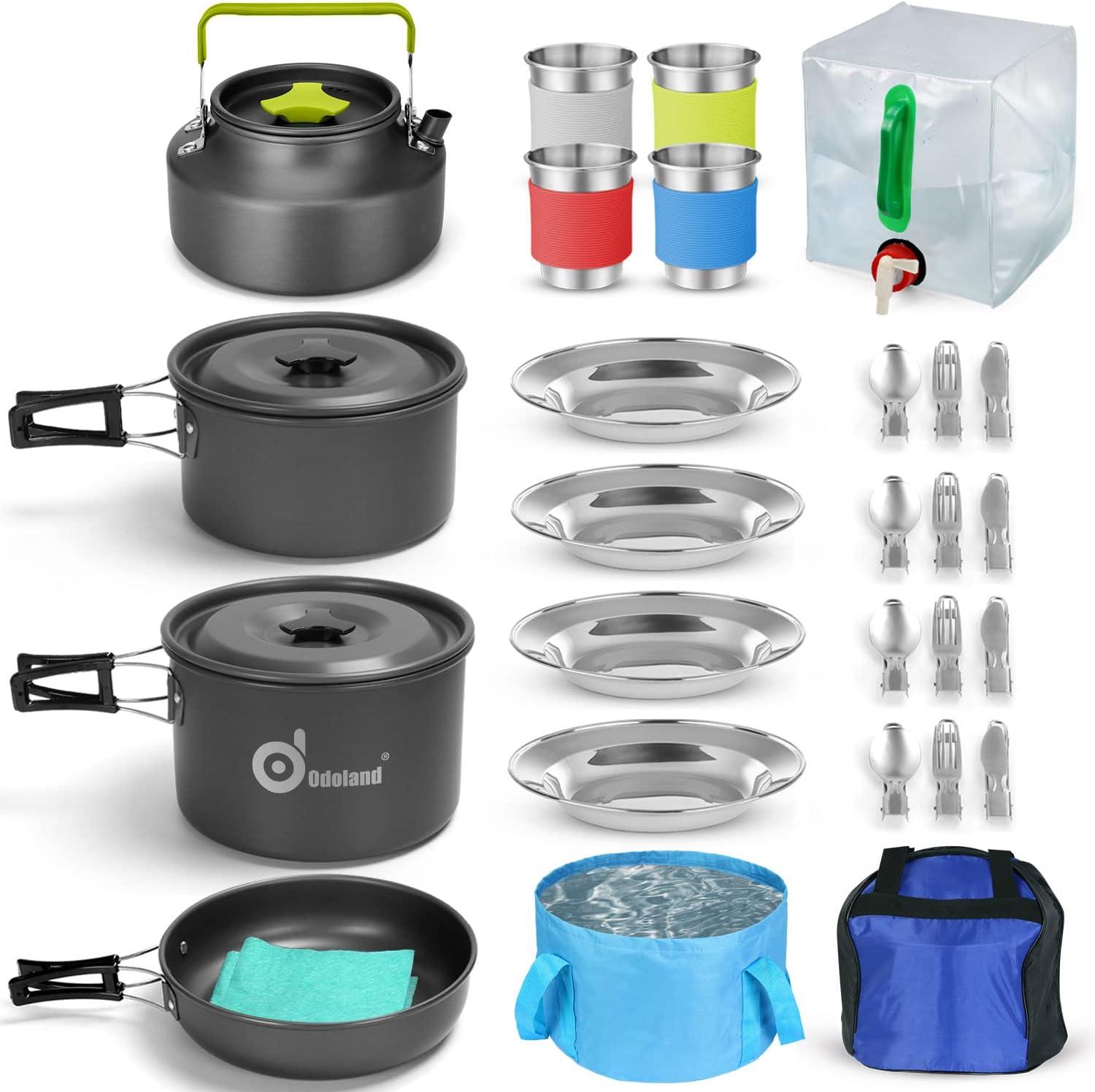 Odoland 29pcs Camping Cookware Mess Kit