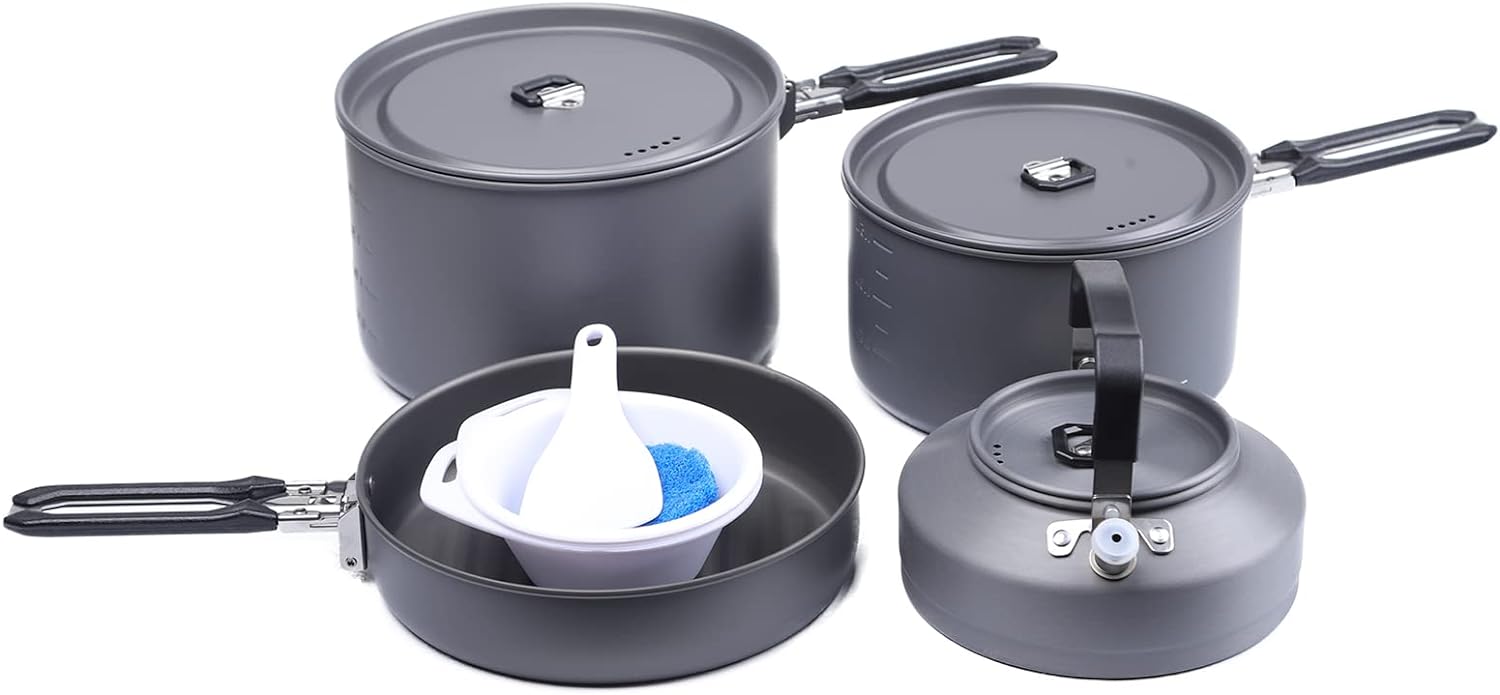 Fire-Maple Feast 4 Piece Camping Cookware Cookware Cookware Kit Outdoor Cookware Set with Pots